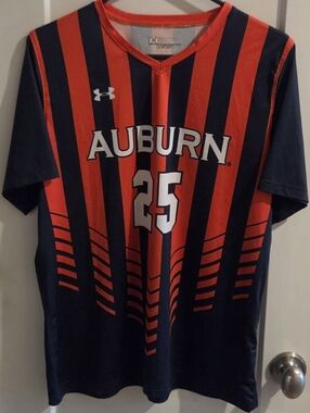 Under Armour Auburn University Volleyball Jersey Orange & Navy Blue - Size Large